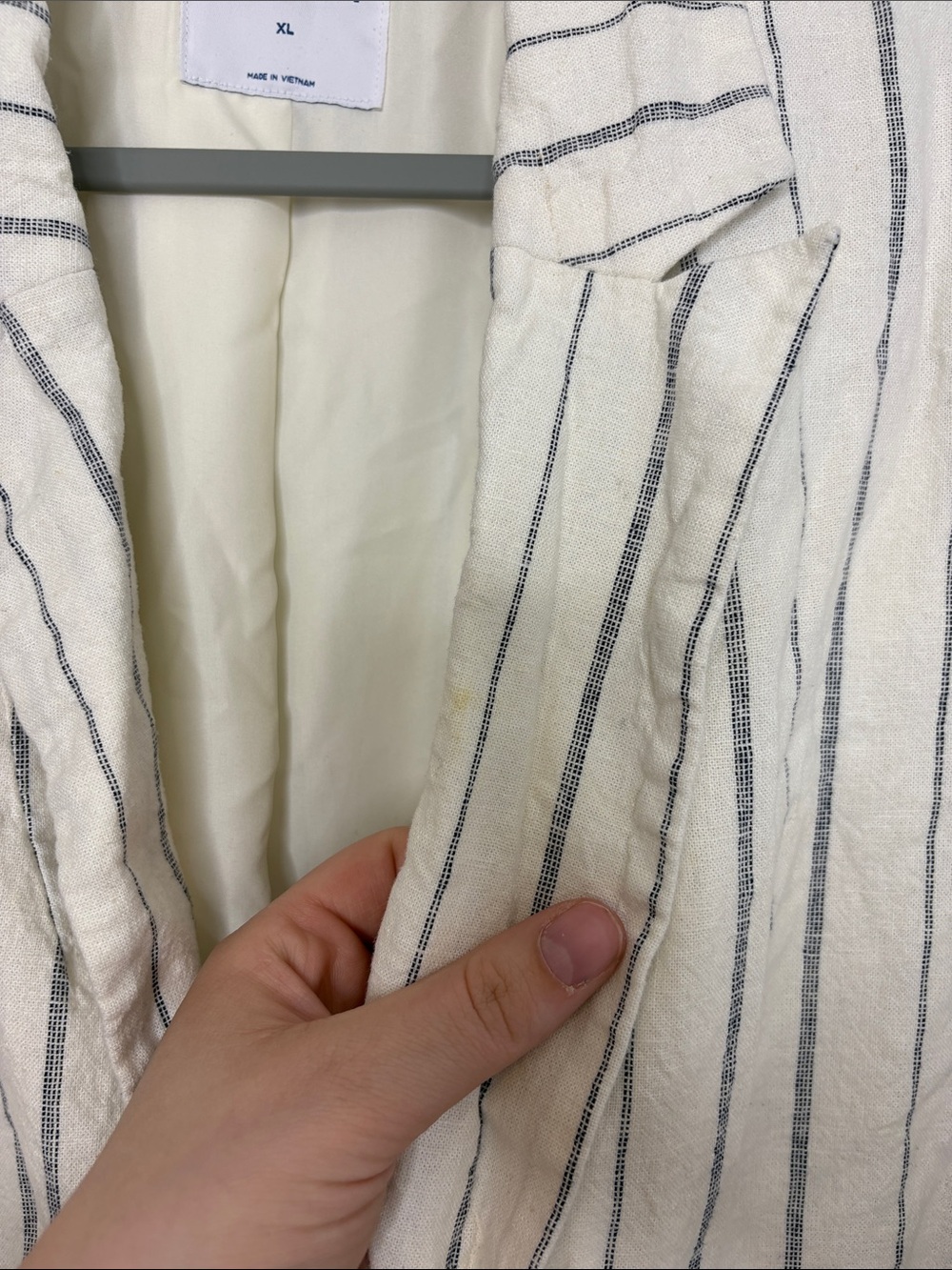Old Navy Blazer Womens Extra Large Linen Blend Double Breasted Coastal Office - Picture 4 of 10